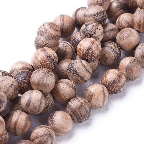 Zebrawood Round Beads 8mm